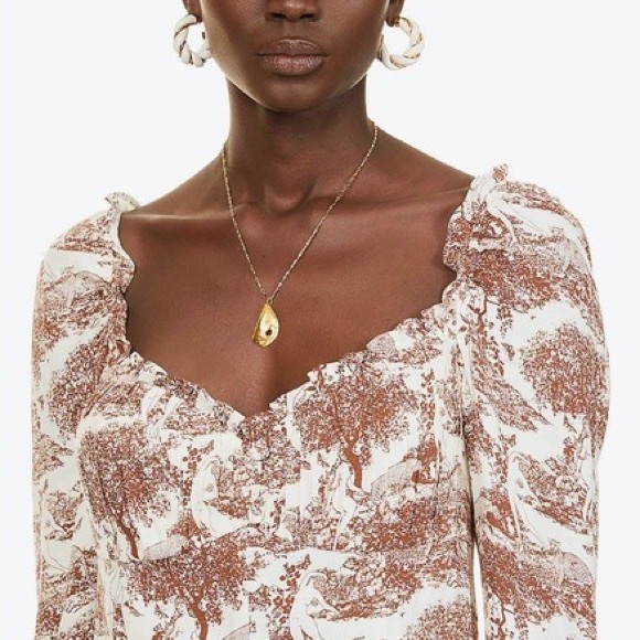 REFORMATION Fairway Rousseau Print Long Sleeve Midi Dress - Picture 6 of 11